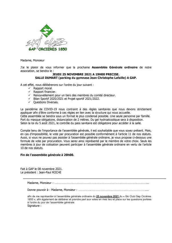 convoc AG du 25-11-2021